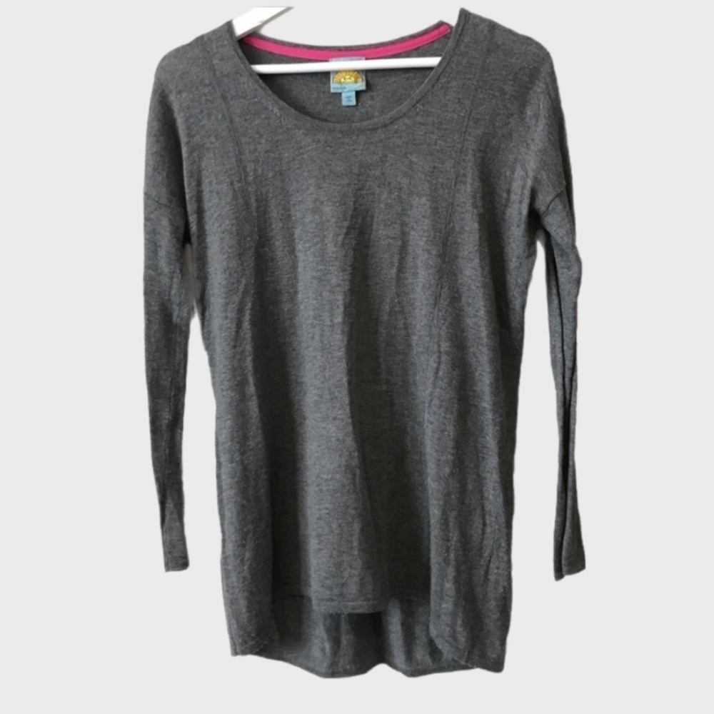 C and C California Long Sleeve Hi Low Cashmere Blend